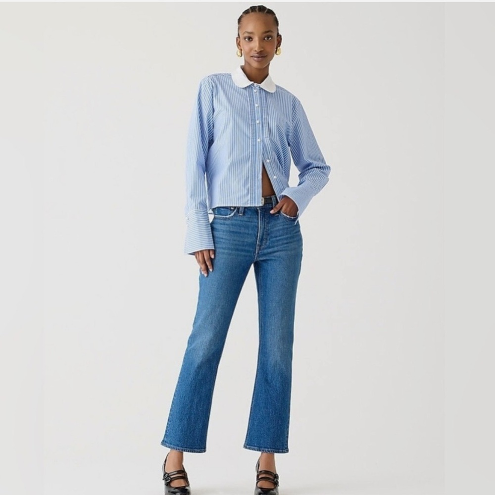 J. Crew Blue 9” Demi Boot Crop Jeans